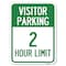 Signmission Visitor Parking Visitor Parking 2 Hour Limit Heavy-Gauge Aluminum Rust Proof Parking, A-1824-22729 A-1824-22729 - alternate 1